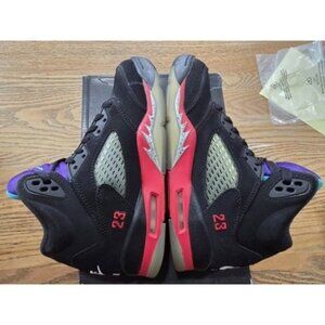 Air Jordan 5 Retro - Top 3- Black/Fire Red/Grape Ice/New Emerald - SZ 5.5Y/SZ 7W